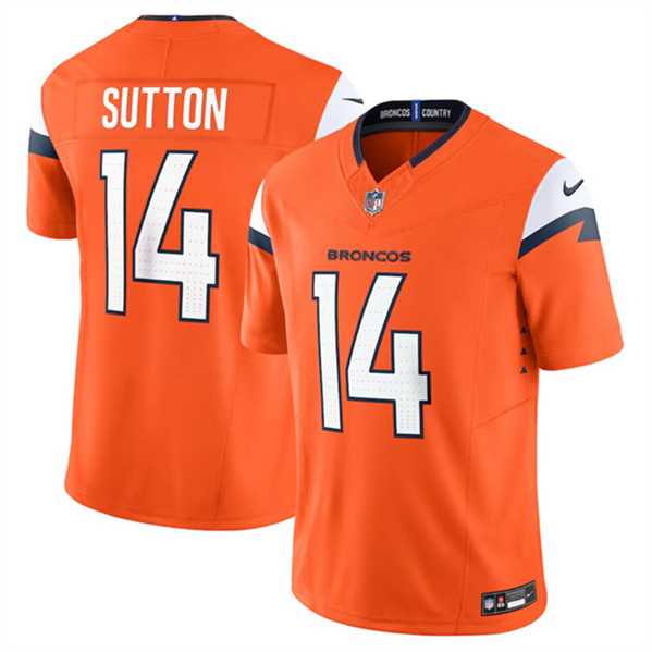 Mens Denver Broncos #14 Courtland Sutton Orange 2024 F.U.S.E. Vapor Limited Football Stitched Jersey Dzhi